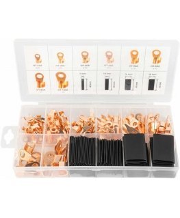Ring connectors, copper heat shrink tubes, set, 180 pcs. amio-03984
