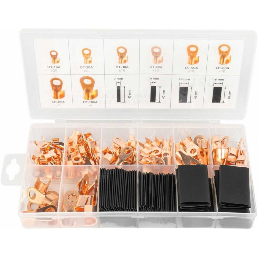 AMiO Ring connectors, copper heat shrink