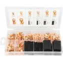 Ring connectors, copper heat shrink tubes, set, 180 pcs. amio-03984