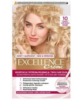 LOREAL Excellence kreminiai plaukų dažai 10 labai šviesūs blondinai