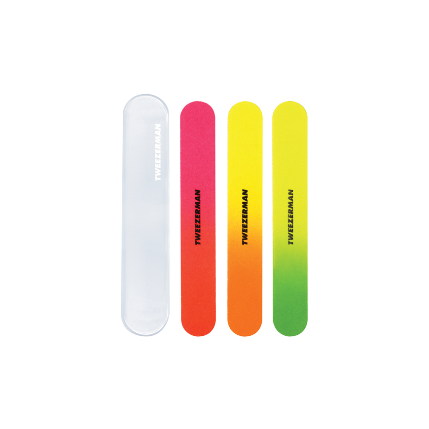 Tweezerman Neon Nail Files (3 pieces) - Neon nail with case