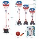 Woopie Reguliuojamo Aukščio Krepšinio Sistema 90-170 cm + Kamuolys Woopie Reguliuojamo Aukščio Krepšinio Sistema 90-170 cm + Kamuolys