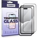FoneKit Full Cover tempered glass, iPhone 16 / 15, black FoneKit Full Cover tempered glass, iPhone 16 / 15, black