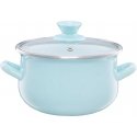 Enamel pot with lid Pyza miętowy 22 cm 5 l ENAMEL OLKUSZ