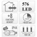 KOOPMAN LAMPKI CHOINKOWE ŁAŃCUCH ŚWIETLNY 576 LED TIMER CIEPŁY WHITE KOOPMAN LAMPKI CHOINKOWE ŁAŃCUCH ŚWIETLNY 576 LED TIMER CIEPŁY WHITE