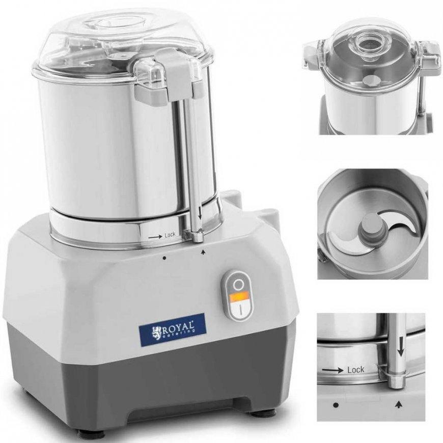 Royal Catering Food slicer for cutting, mixing meat, vegetables, herbs 1500 rpm. 5 l 735 W