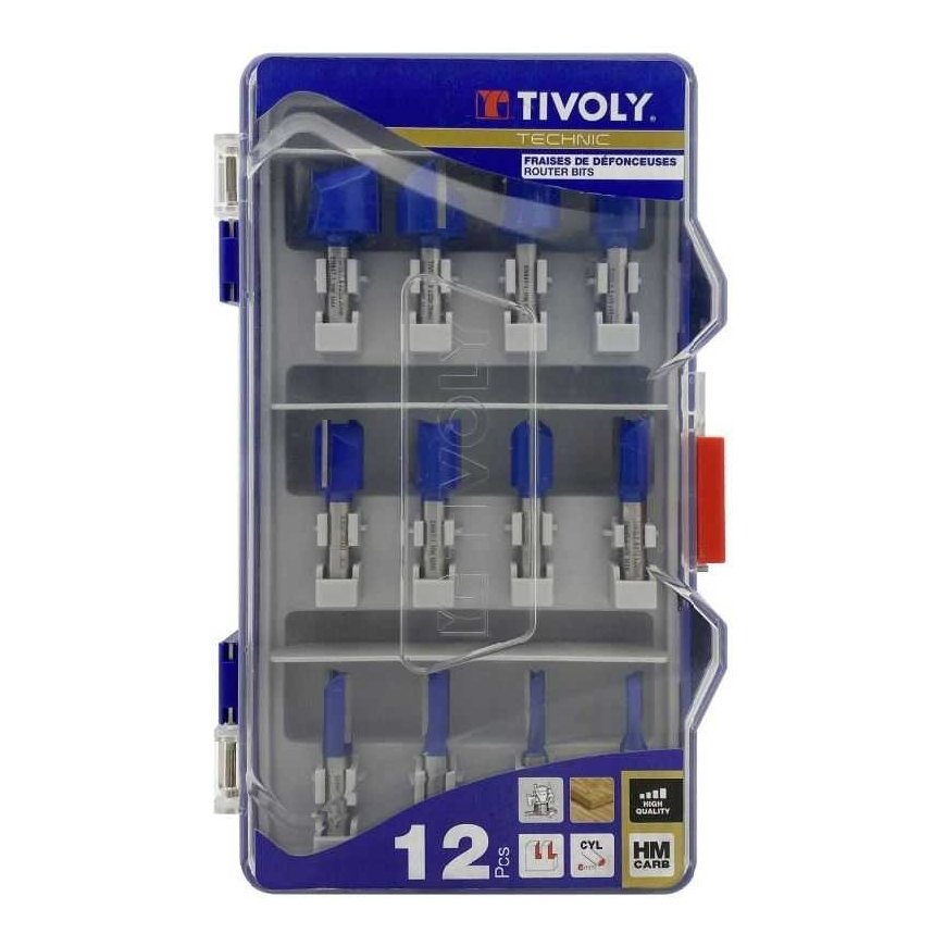 Grąžtas Tivoly Groove cutters set, 5-25mm, 8mm shank, 12 pcs