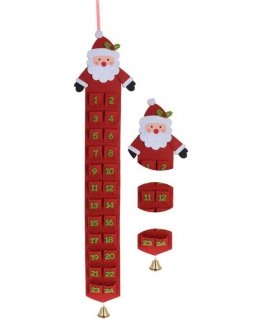 Home Styling Collection KALENDARZ ADWENTOWY FILCOWY RED MIKOŁAJ