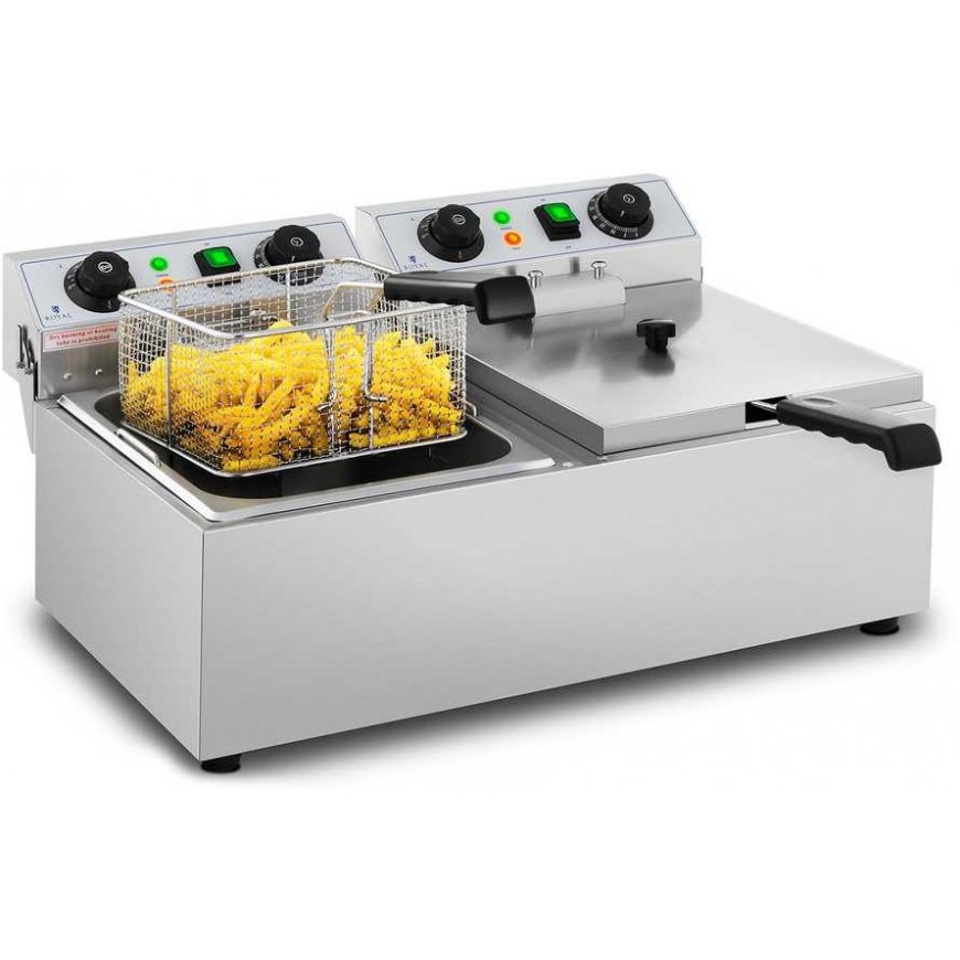 Royal Catering Gruzdintuvė nastawna gastronomiczna elektrinė TIMER 230 V 2 x 3200W 2 x 10 L – 2
