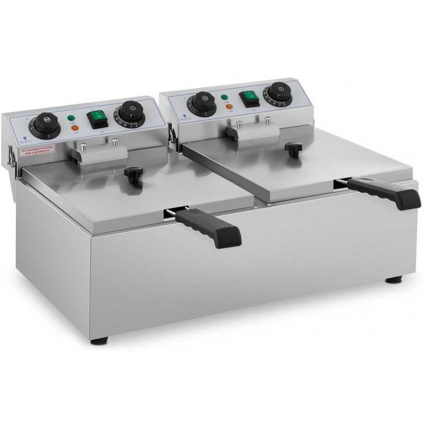 Royal Catering Grill nastawna gastronomiczna electric TIMER 230 V 2 x 3200W 2 x 10 L – 3