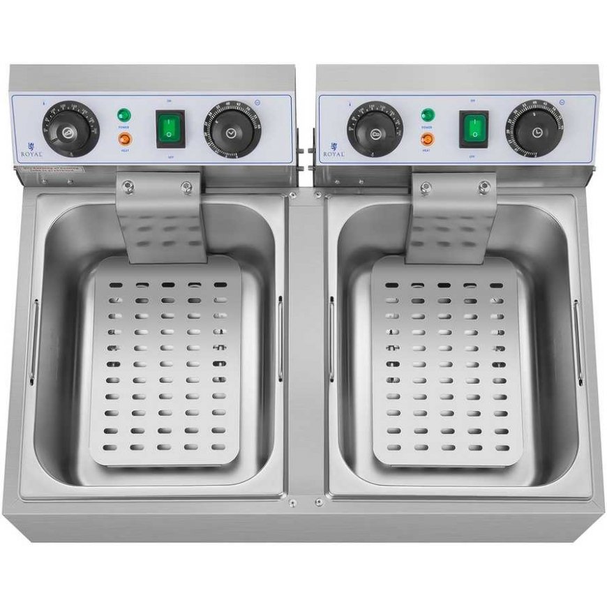 Royal Catering Grill nastawna gastronomiczna electric TIMER 230 V 2 x 3200W 2 x 10 L – 4