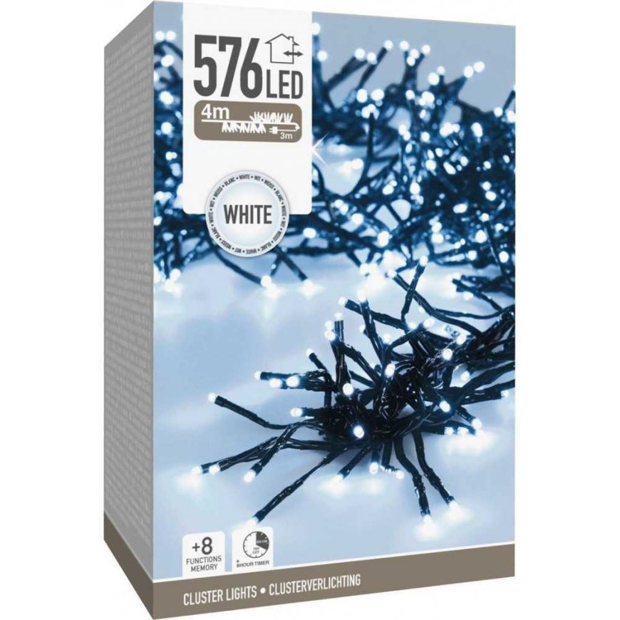 Christmas Decoration KALĖDINĖS LENGVOS GRANDINĖS 576 LED LAIKMATIS COLD Baltas – 3
