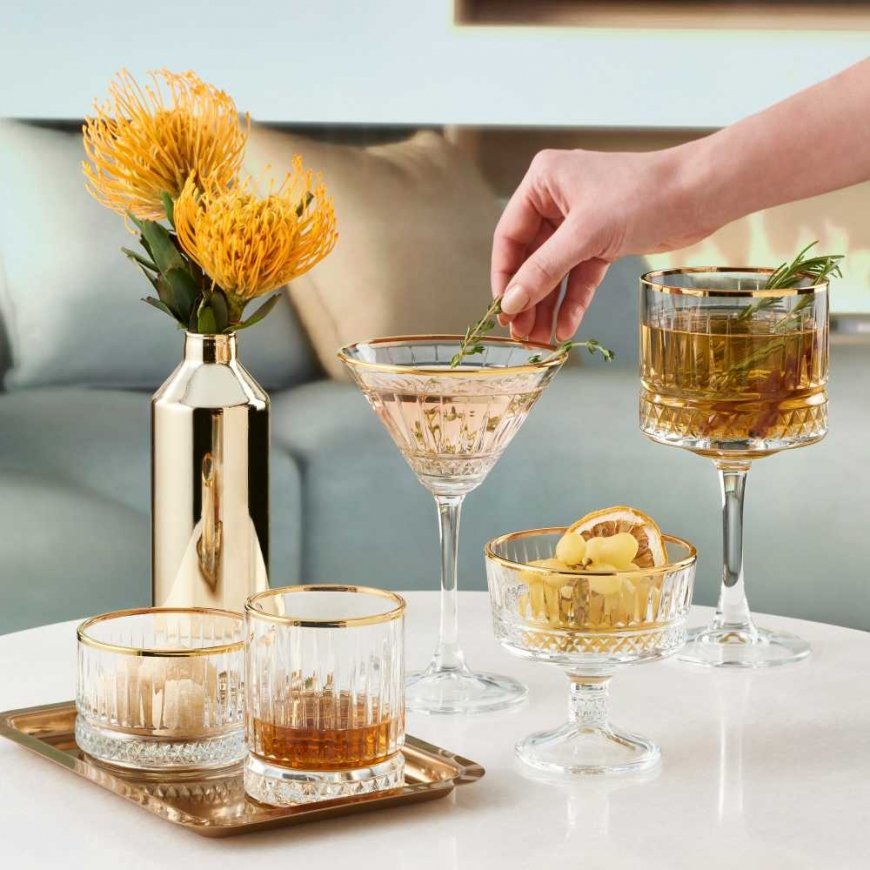 Komplet 4 kieliszków do martini Elysia Gold 220 ml PLEASE NOTE