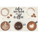 Letistitch Cross stitch kit "Life is too short for bad coffee" 29x19cm SLETIL8097