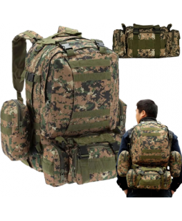 EXTRALINK MILITARY Kuprinė SZKOLNY PODRÓŻNY TAKTYCZNY 4W1 WOJSKOWY Turistinis SURVIVAL 50L MIL-668