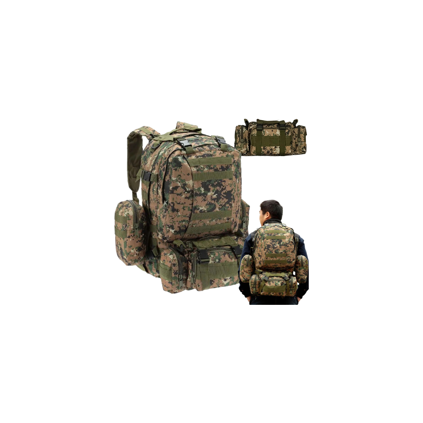 EXTRALINK MILITARY Kuprinė SZKOLNY PODRÓŻNY TAKTYCZNY 4W1 WOJSKOWY Turistinis SURVIVAL 50L MIL-668