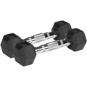 Rubberized cast iron dumbbells HEX 2x1kg, REBEL ACTIVE Rubberized cast iron dumbbells HEX 2x1kg, REBEL ACTIVE
