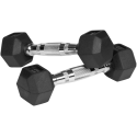 Rubberized cast iron dumbbells HEX 2x1kg, REBEL ACTIVE Rubberized cast iron dumbbells HEX 2x1kg, REBEL ACTIVE