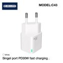 Jellico C43 Mini PD 30W QC 3.0 Nutikas Kohanduv Kiire Laadija 1x Jellico C43 Mini PD 30W QC 3.0 Nutikas Kohanduv Kiire Laadija 1x