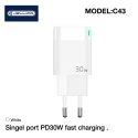 Jellico C43 Mini PD 30W QC 3.0 Nutikas Kohanduv Kiire Laadija 1x Jellico C43 Mini PD 30W QC 3.0 Nutikas Kohanduv Kiire Laadija 1x