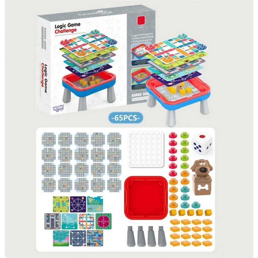 WOOPIE Staliukas Gier Planszowych Logicznych 65 el. Rinkinys 10w1 – 3