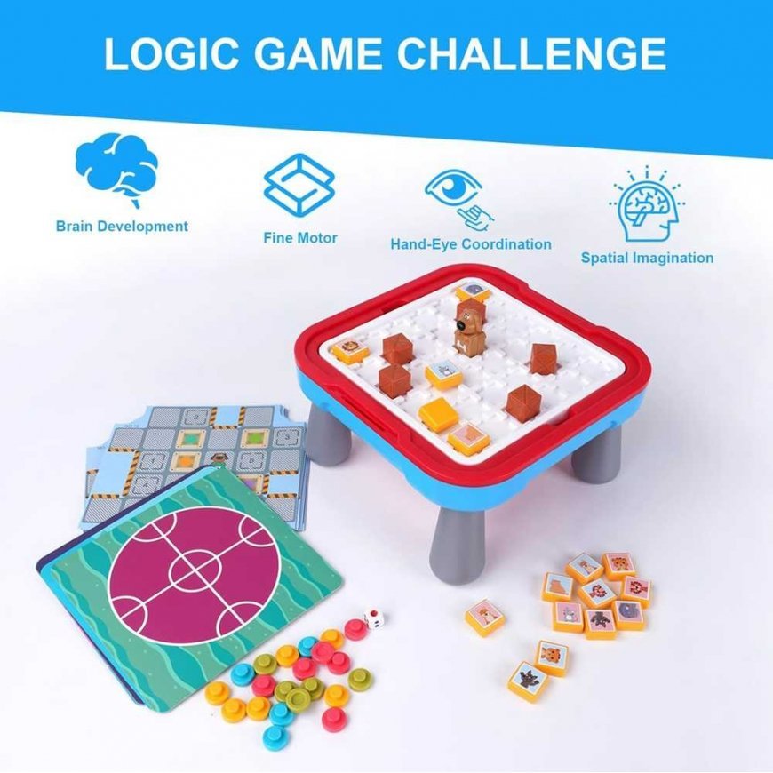 WOOPIE Staliukas Gier Planszowych Logicznych 65 el. Rinkinys 10w1 – 4