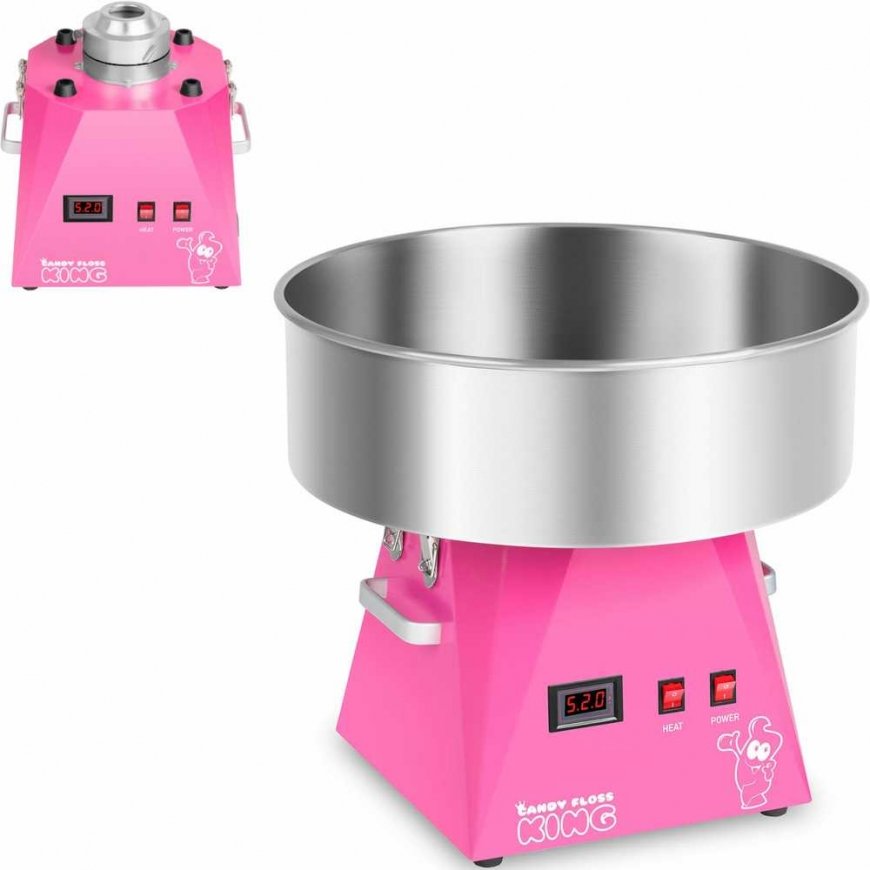Cukraus vatos mašina LED rožinė 52cm 1030W Royal Catering RCZK-1030-W-R