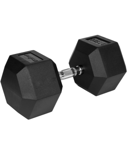 Rubberized cast iron dumbbell HEX 37.5kg REBEL ACTIVE