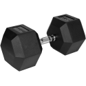 Gumuotas ketaus hantelis HEX 37,5kg REBEL ACTIVE Gumuotas ketaus hantelis HEX 37,5kg REBEL ACTIVE