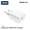 Jellico C8 PD 20W QC 3.0 Smart Adaptive Fast Charger with 1x USB