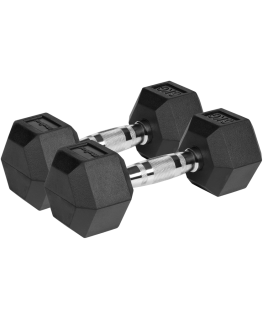 Gumuoti ketaus hanteliai HEX 2x6kg, REBEL ACTIVE