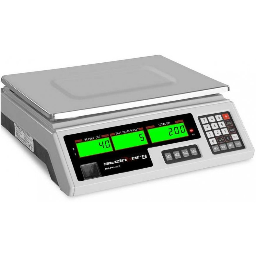 Steinberg Systems Svarstyklės sklepowa kontrolna 339x233mm maitinimo šaltinis + akumulator 40kg / 2g - balta – 2