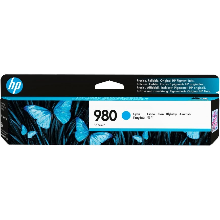 HP 980, Оригинальный струйный картридж , Голубой