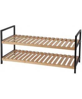 Detal Batams lentyna, 2 lygiai, bambuko ir metalo rėmas, 70 x 30 x 32 cm