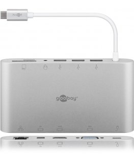 Goobay 62113 sülearvuti dokk ja pordireplikaator Juhtmega ühendatud USB 3.2 Gen 1 (3.1 Gen 1) Type-C
