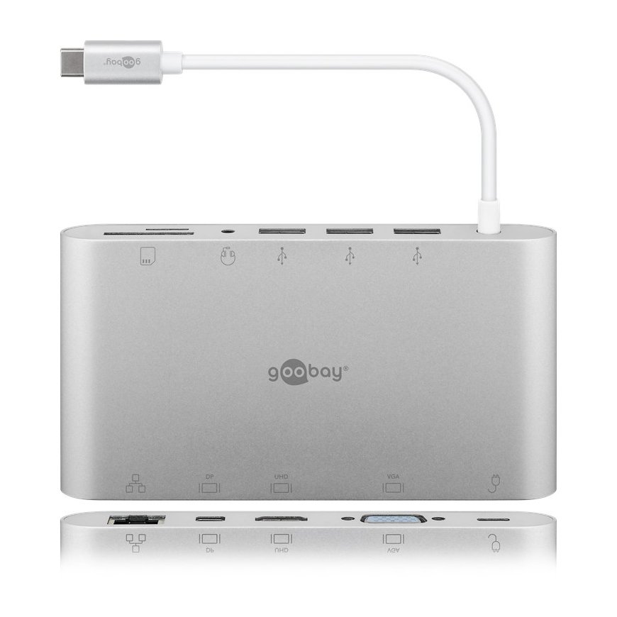 Goobay 62113 knyginių kompiuterių dokas / jungčių replikatorius Vielinis USB 3.2 Gen 1 (3.1 Gen 1) T