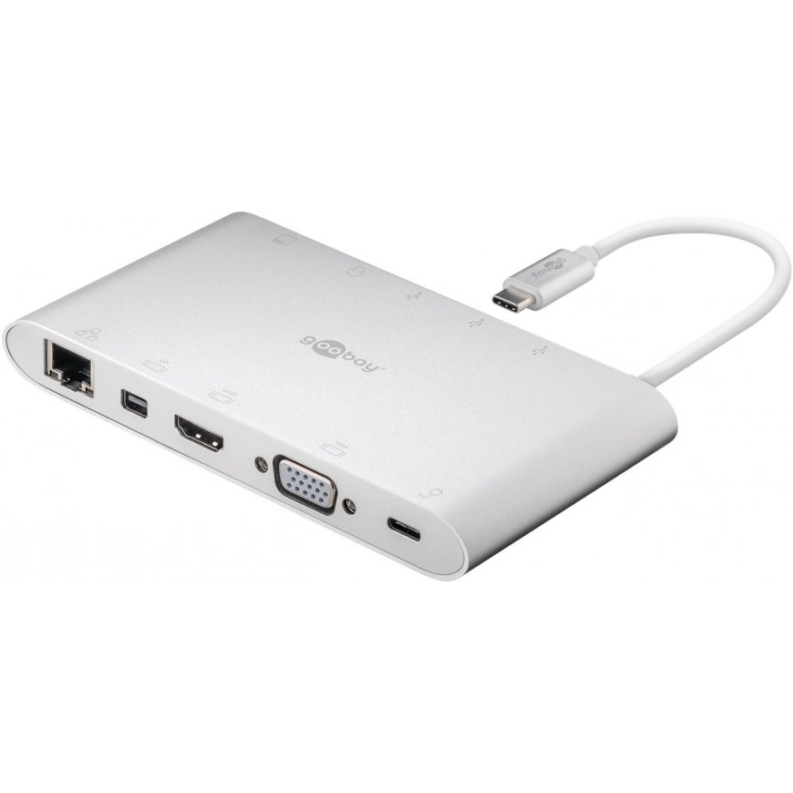 Goobay 62113 laptop dock/port replicator Wired USB 3.2 Gen 1 (3.1 Gen 1) Type-C Silver – 2