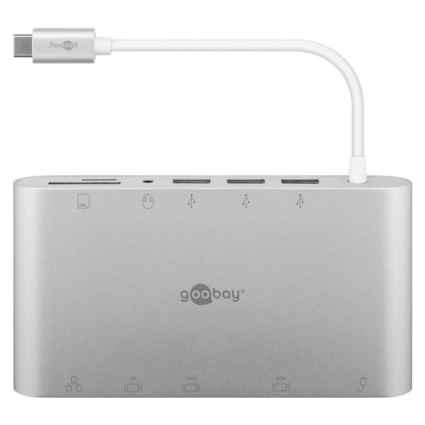 Goobay 62113 dokstacija Vadu USB 3.2 Gen 1 (3.1 Gen 1) Type-C Sudrabs – 3