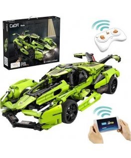 Klocki konstrukcyjne CaDA Zdalnie sterowane Duże Auto sportowe Green samochód Blade RC Dual Mode Światło LED 432 elements