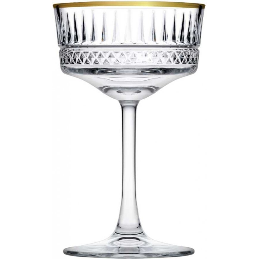 Set of 4 Elysia Gold champagne glasses 260 ml PASABAHCE