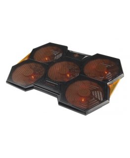 Deltaco GAM-072 atdzesējošais paliktnis portatīvajiem datoriem 1300 RPM Melns, Oranžs