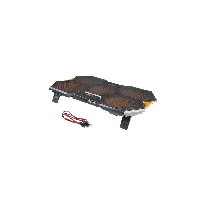 Deltaco GAM-072 подставка с охлаждением для ноутбука 1300 RPM Черный, Оранжевый – 2