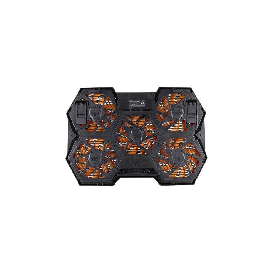 Deltaco GAM-072 laptop cooling pad 1300 RPM Black, Orange – 4