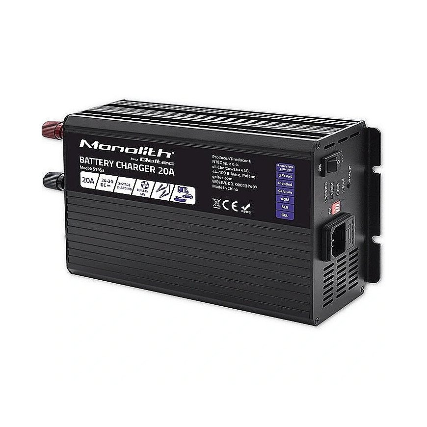 Qoltec Charger for LiFePO4 AGM GEL