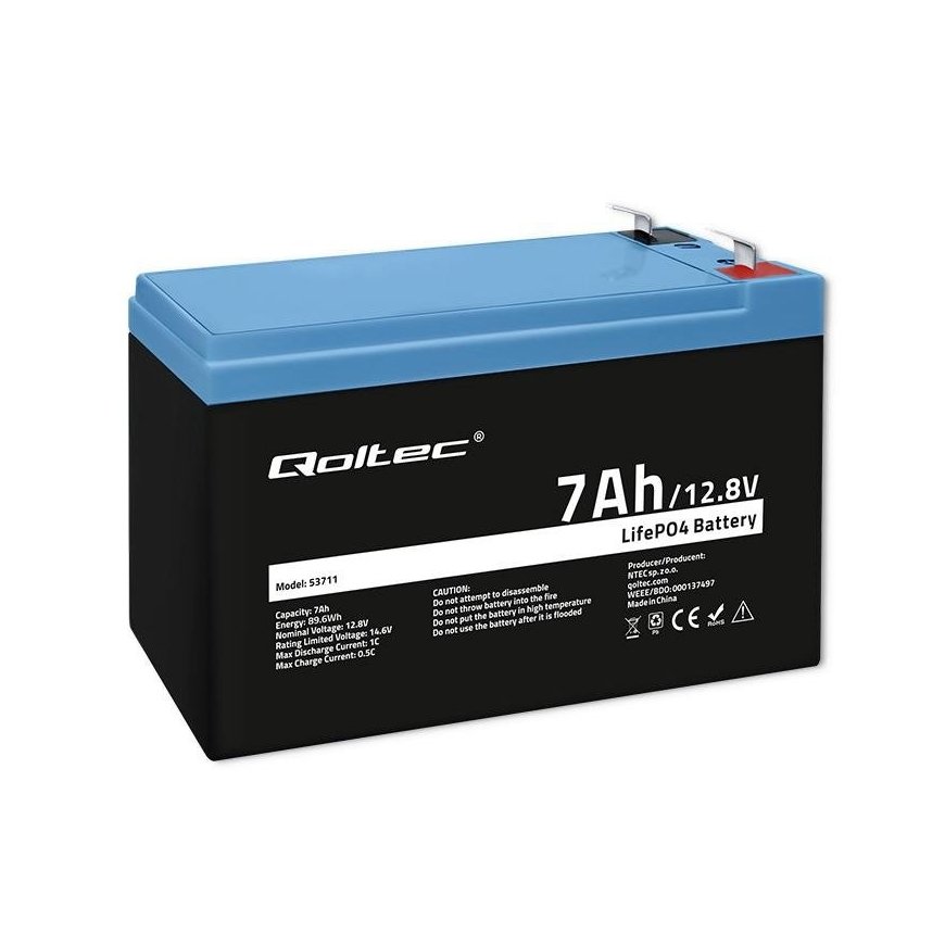 LiFePO4 battery 12.8V 7Ah,89.6Wh,BMS – 2