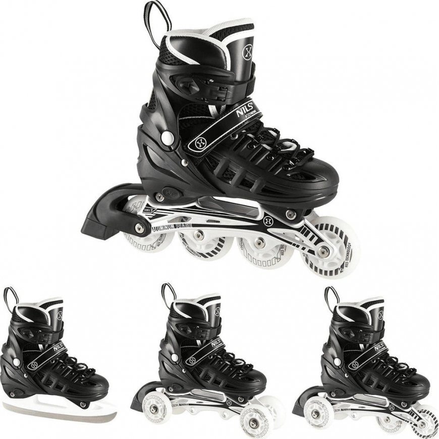 NH10905 4in1 BLACK LED SIZE M. M(35-38) INLINE SKATES WITH DIM. NILS EXTREME HOCKEY BLADE – 2