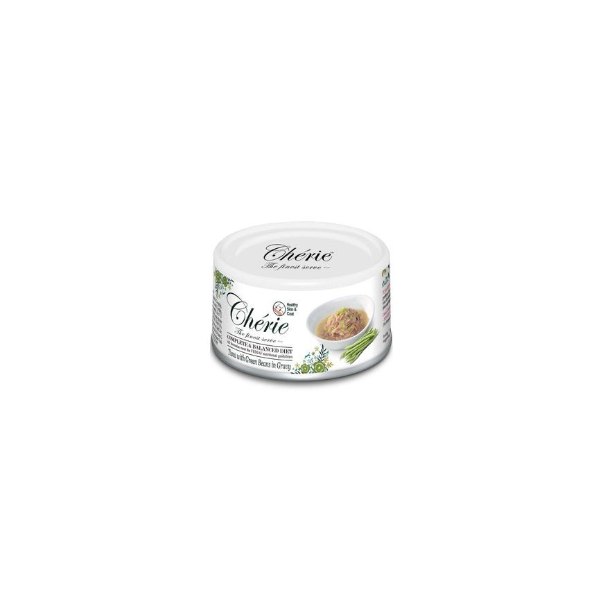 CHERIE Tuunikala roheliste ubadega - kassi märgtoit - 80g – 2