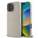 Guess Grained Ring MagSafe do iPhone 16 Pro Max beżowy Guess Grained Ring MagSafe do iPhone 16 Pro Max beżowy