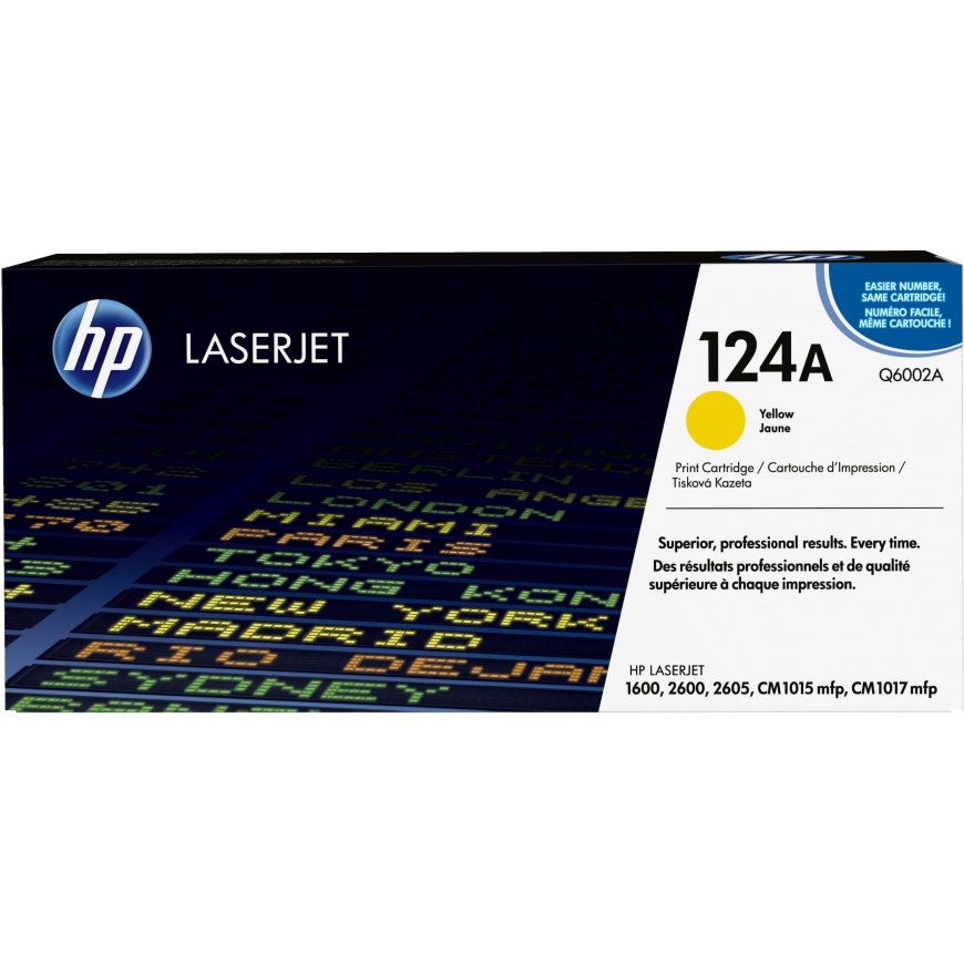 HP 124A, Оригинальный лазерный картридж LaserJet, Желтый