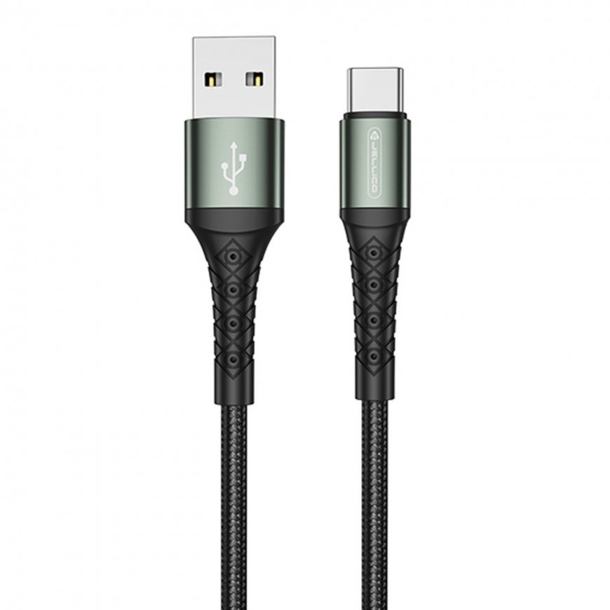 Jellico B12 Nailon Kootud Universaalne USB-C kuni USB Andme- ja